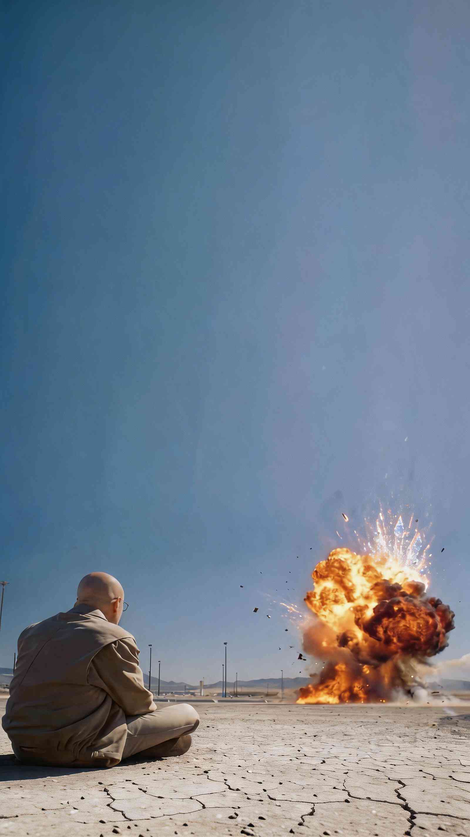 Walter White Desert Blast - 4K Phone Background