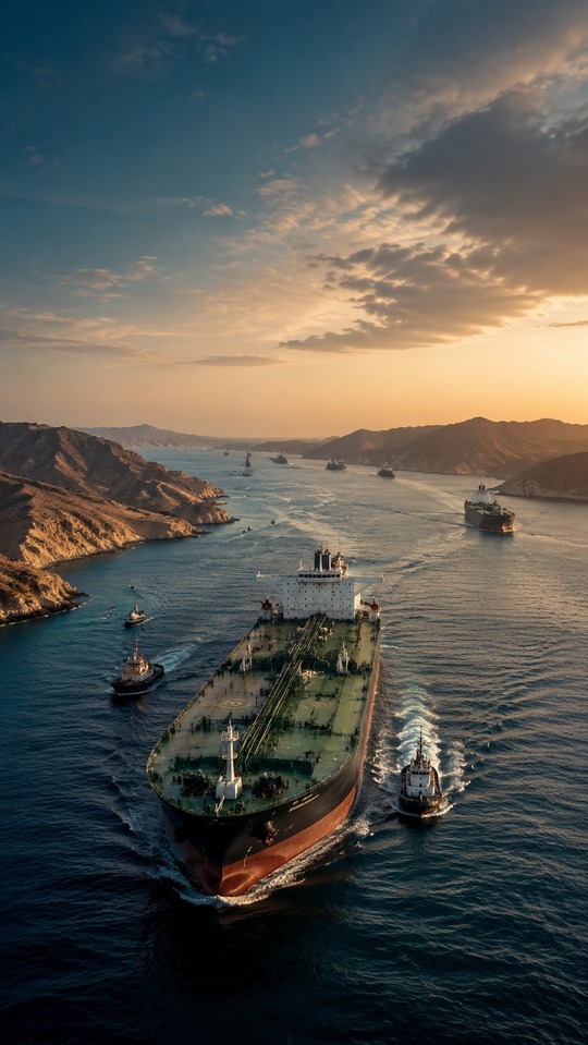 Strait Of Hormuz Oil Shipments Maritime - 4K Wallpaper