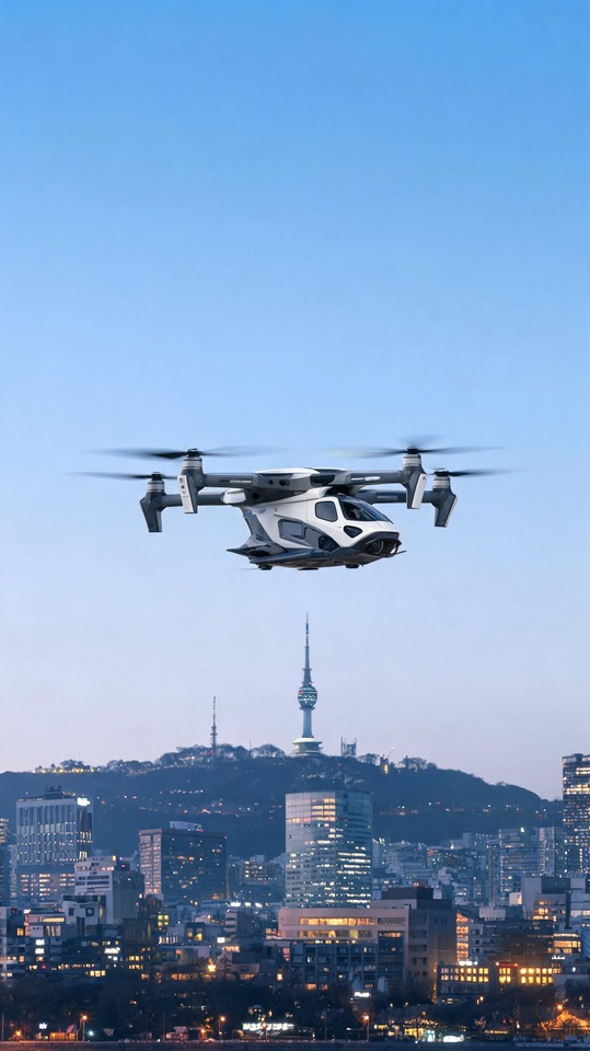 UAM Aircraft Cityscape - 4K Wallpapers