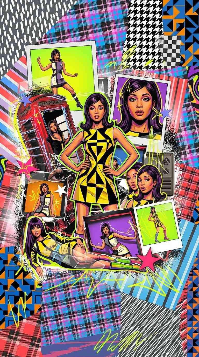 Collage Pop Art Rétro 60s - Arrière-plan Mobile 4K