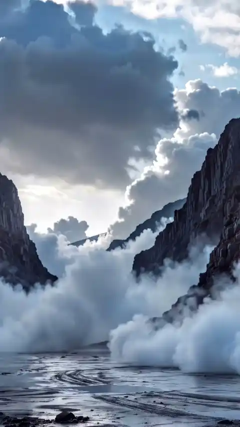 Epic Mountain Mist & Canyon Live Wallpaper