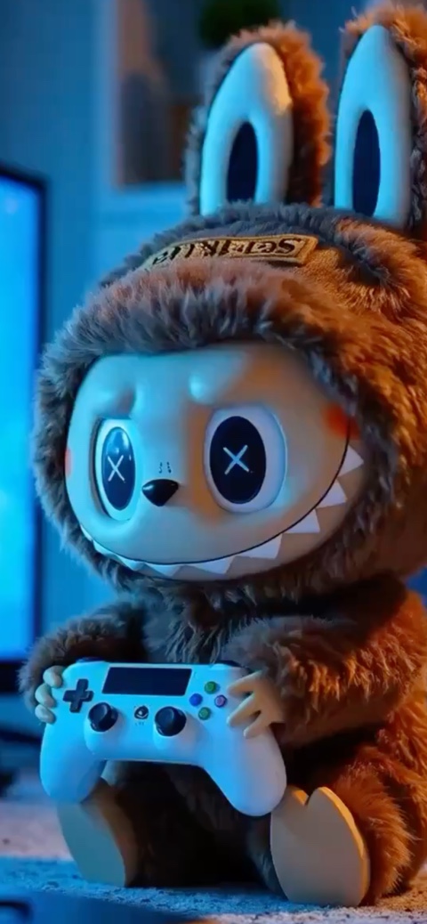 Conejo Gamer Peluche - Fondo en Movimiento 4K