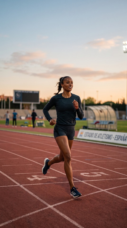 Ana Peleteiro Track Training - 4K High Quality Backgrounds