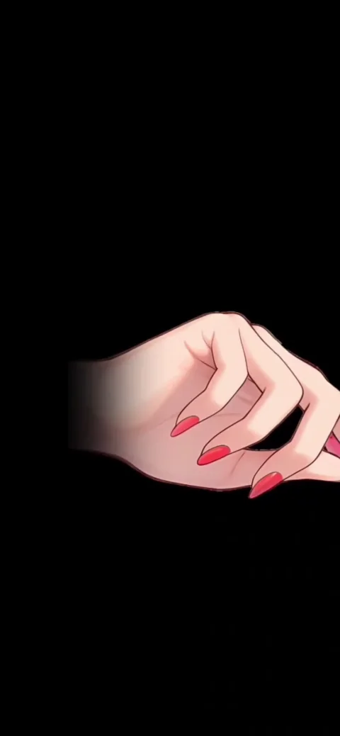 Ästhetische Anime Hand mit roten Nägeln - Bewegtes Wallpaper