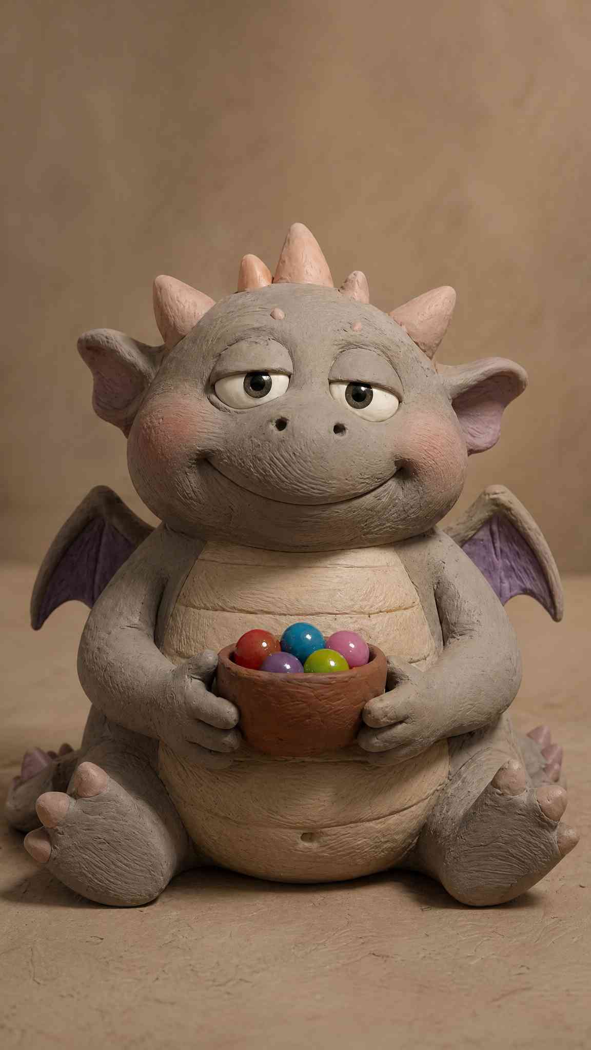 Adorable Dragon with Easter Eggs 4K Phone Wallpaper