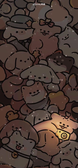 Patrón de Perros Animados - Fondos de Pantalla 4K