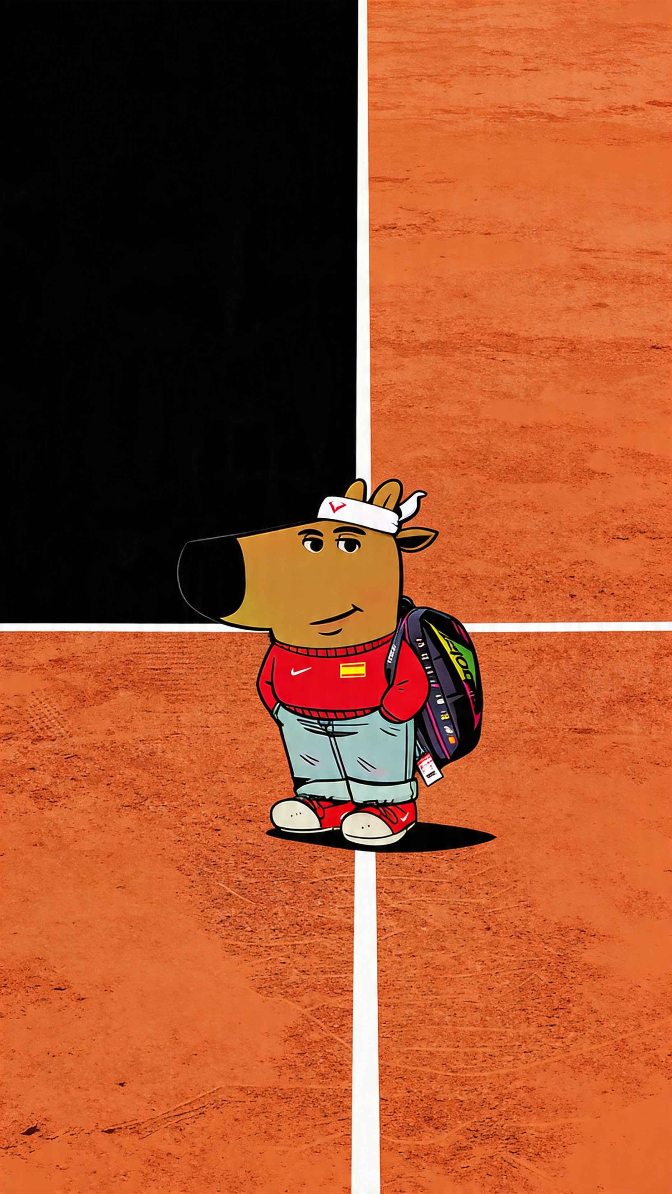 Rafael Nadal Bull Tennis - 4K Mobile Background