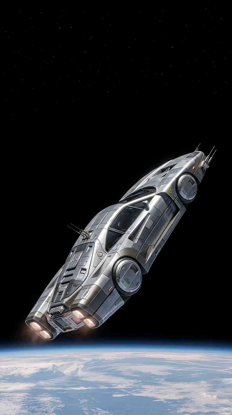 Futuristic Ferrari Spacecraft - 4K Phone Wallpapers