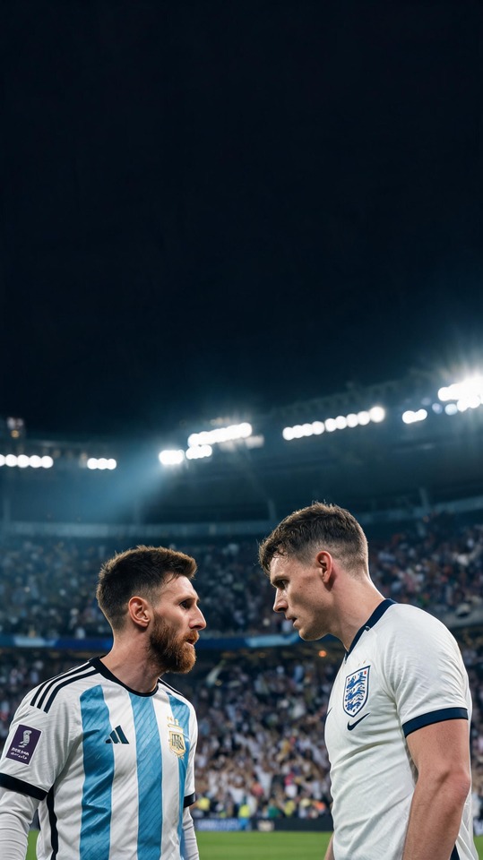 England vs Argentina - Messi 4K Wallpaper