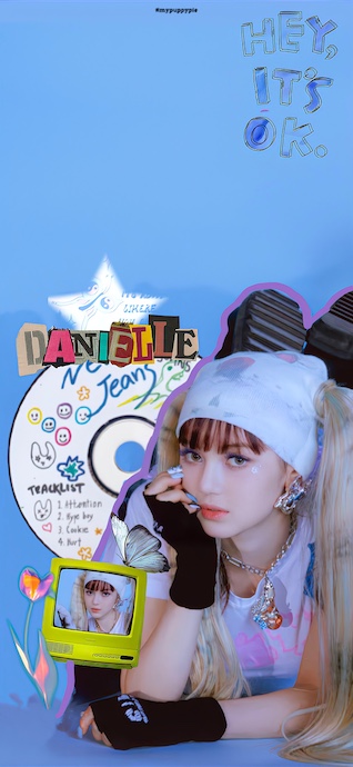 Danielle NewJeans Collage Rétro - Fond d'écran 4K