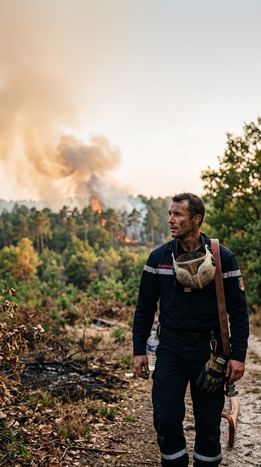 Fontainebleau Forest Fire Firefighter - 4K Wallpaper