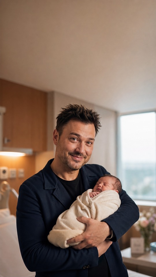 Jeff Panacloc & Newborn Son - 4K Phone Wallpaper