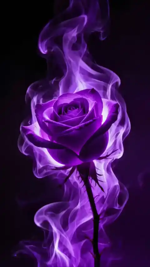 Purple Rose Smoke Glow - Live Wallpaper