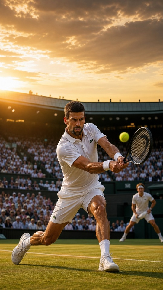 Wimbledon 2026: Novak Djokovic Cinematic Tennis Wallpaper