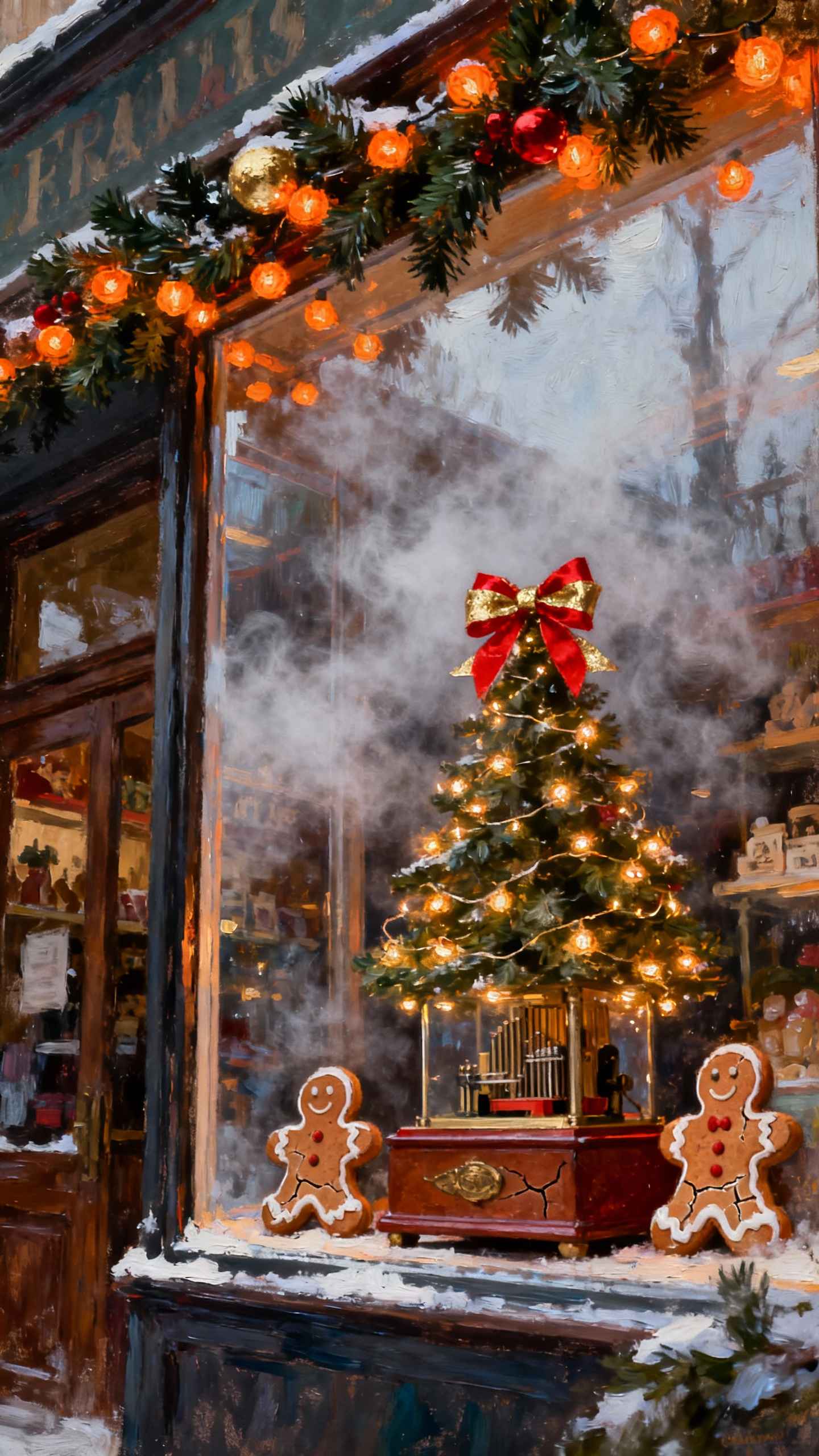 Christmas Shop Window Painting - 4K Wallpapers