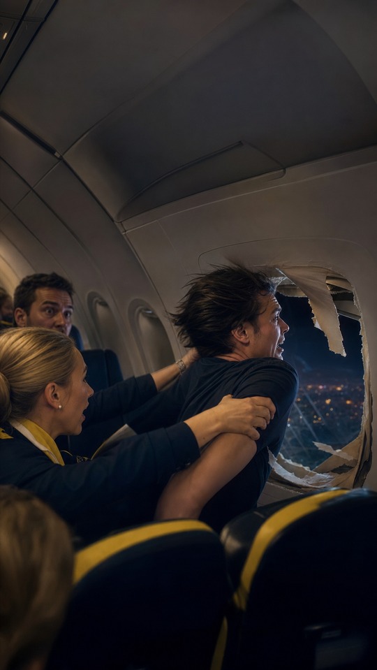 Ryanair Window Incident Realistic Art - 4K Phone Background