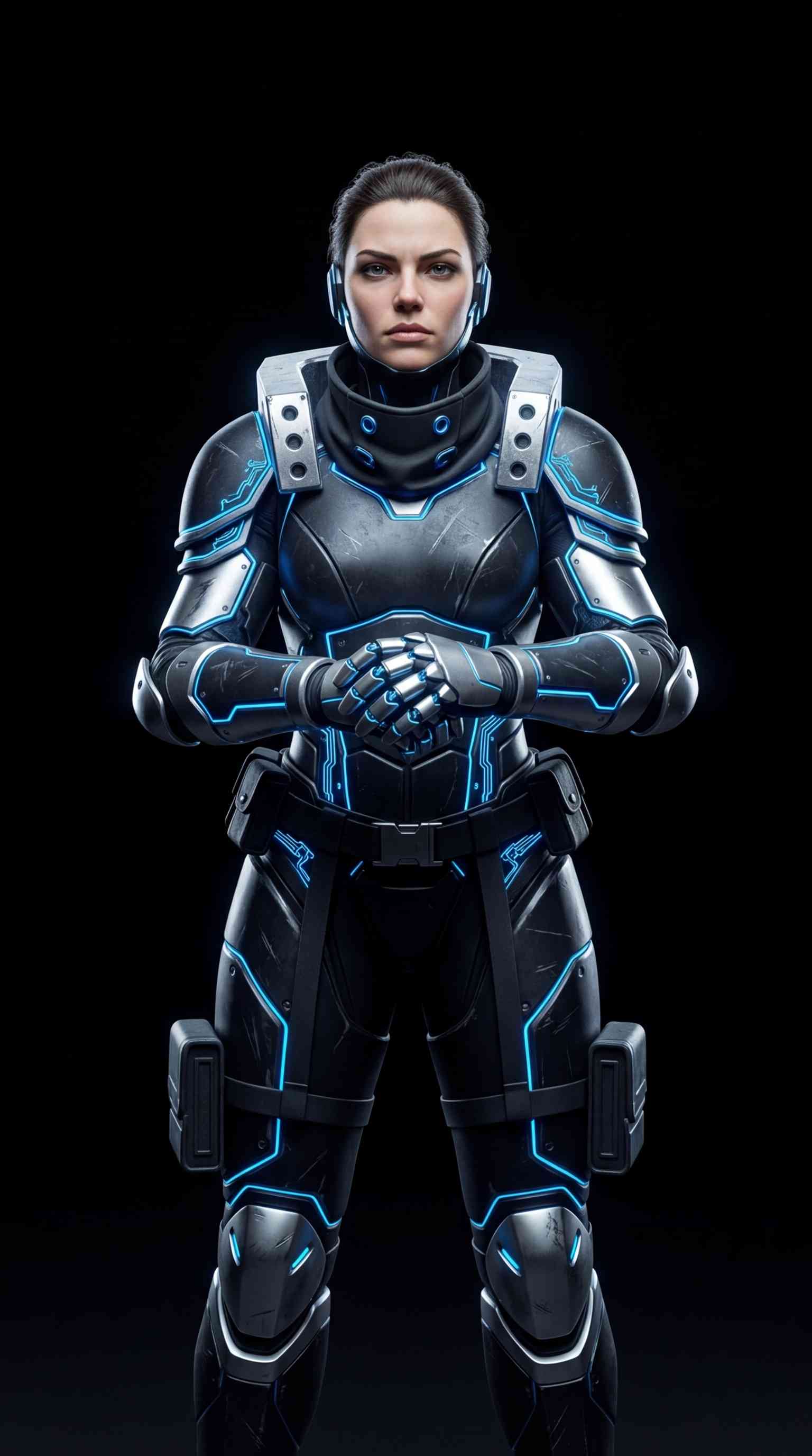 Sci-Fi Female Warrior Power Armor - 4K Wallpaper