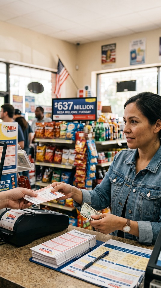 Mega Millions Drawing $637M Jackpot - 4K Phone Background