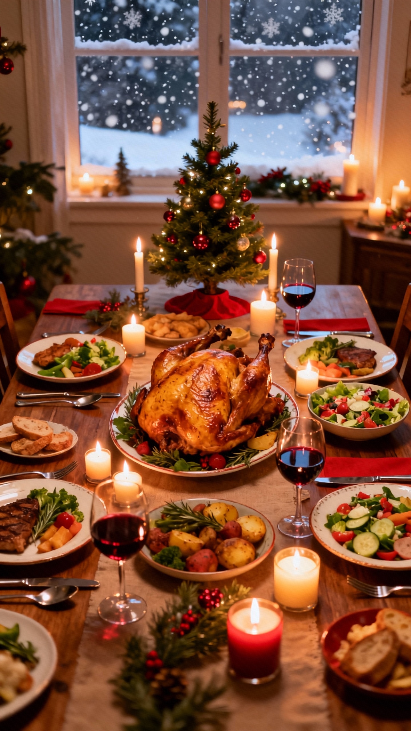 Christmas Holiday Feast - 4K Phone Background