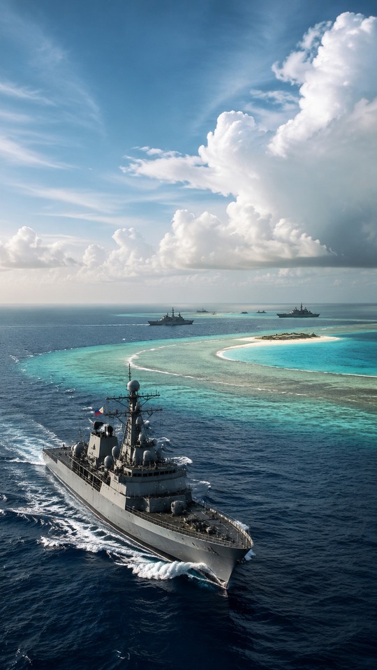 South China Sea Maritime Patrol - 4K Phone Background