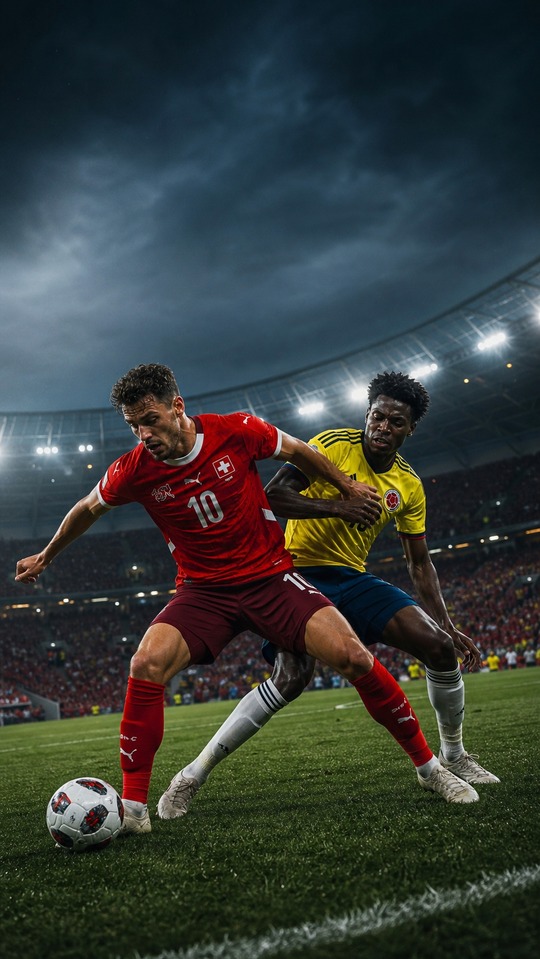 Switzerland vs Colombia Soccer 4K Mobile Wallpaper
