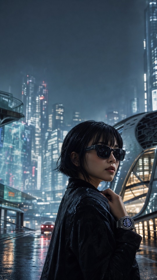 Ghost in the Shell Cyberpunk Agent - 4K Phone Background