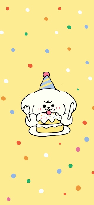 可愛い犬の誕生日ケーキ - 4K壁紙・待ち受け