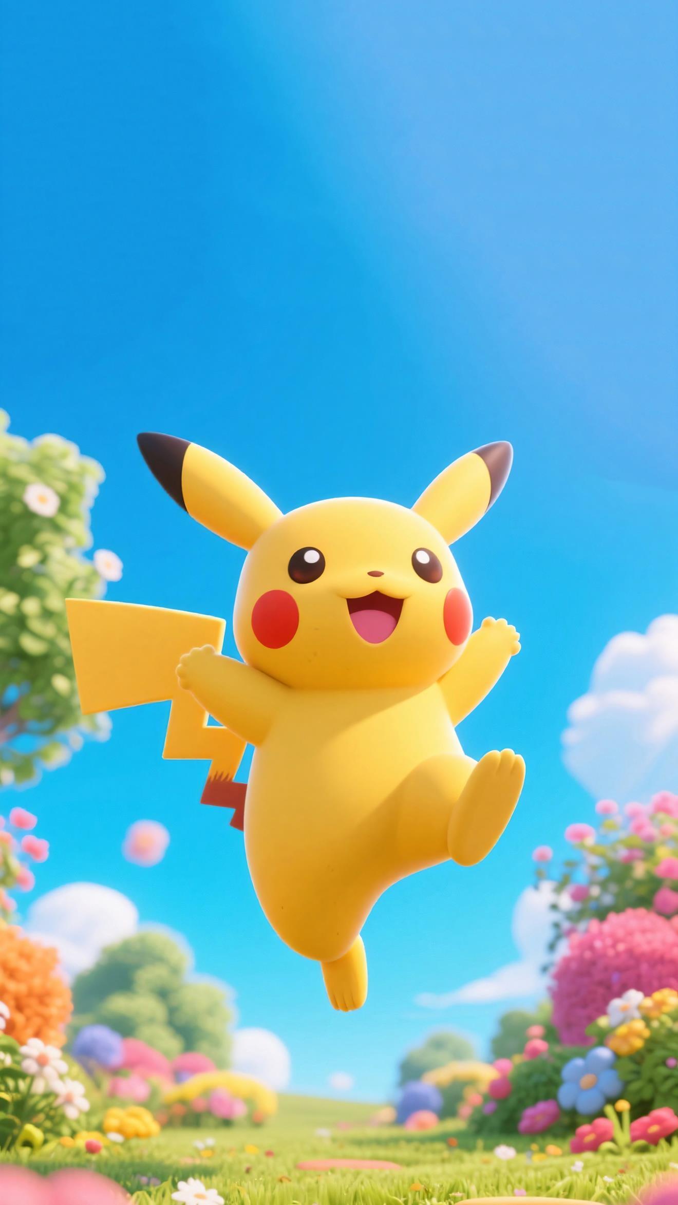 Pikachu Frühlingsfreude - 4K Hintergrundbild