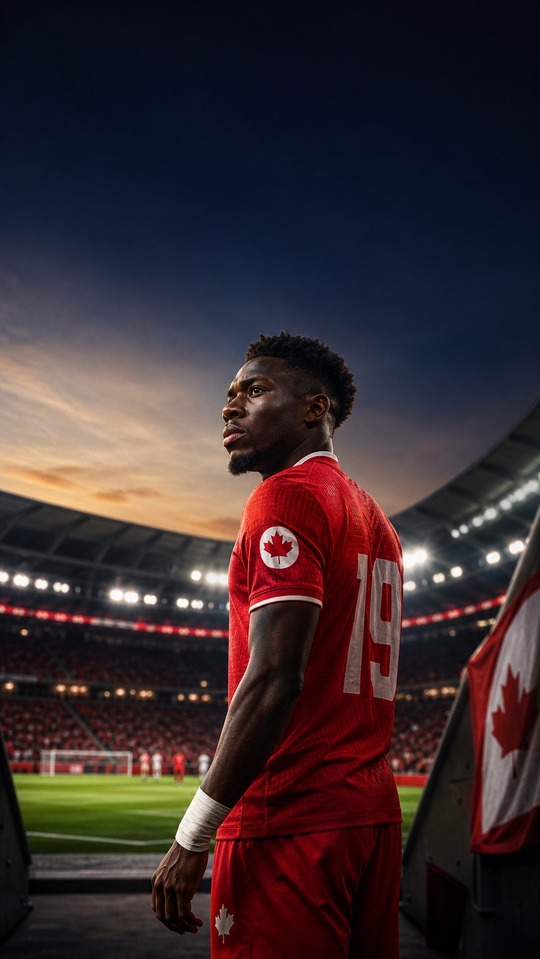 World Cup Today: Alphonso Davies Canada 4K Mobile Wallpaper
