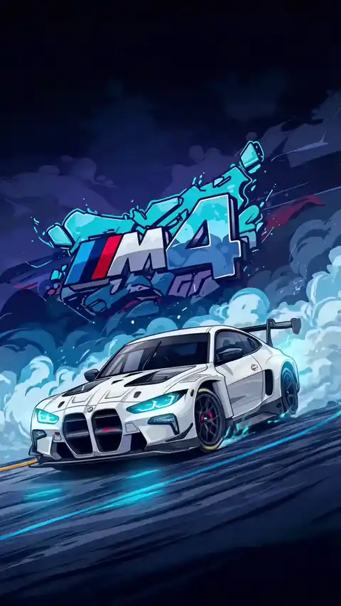 BMW M4 GT3 Anime Style - Live Wallpaper