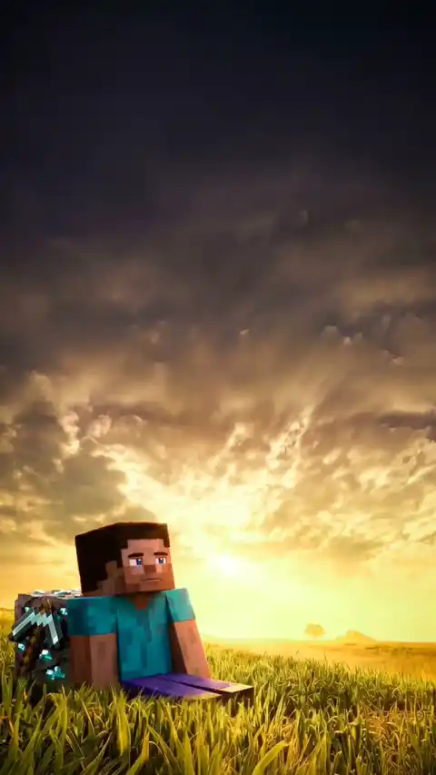 Minecraft Steve Goldene Stunde - Live Hintergrund