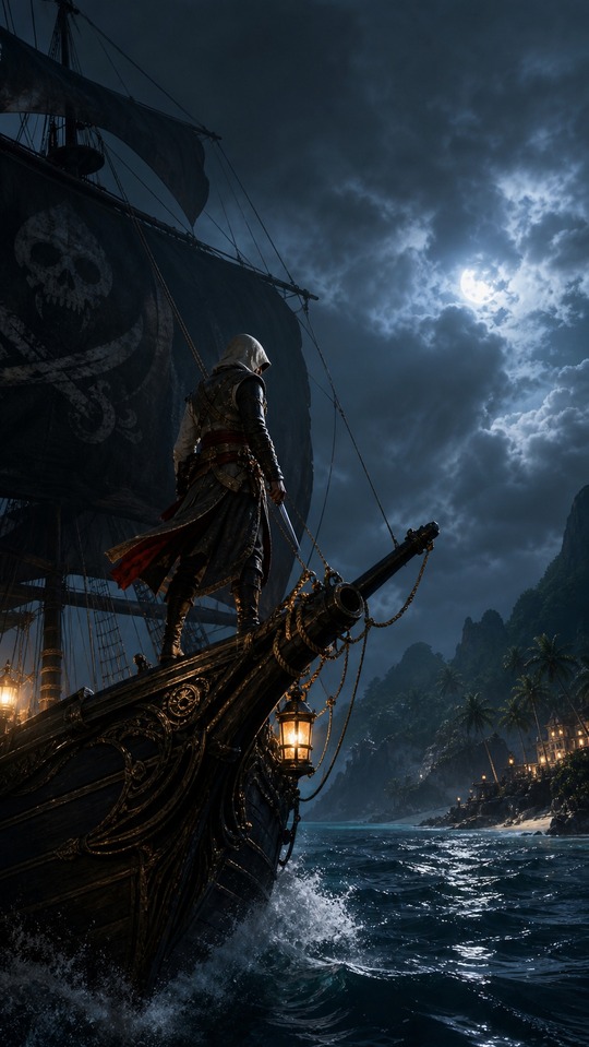 Assassin's Creed Black Flag Resynced - 4K Mobile Wallpaper