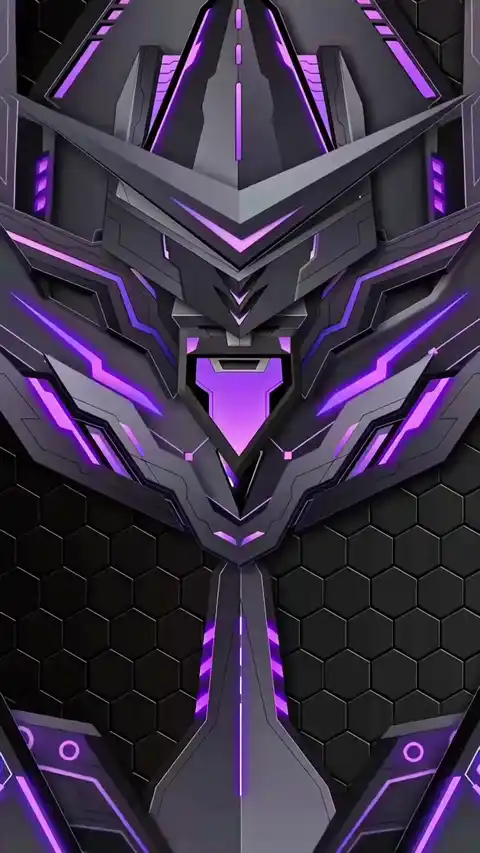 Mecha Cyberpunk Néon Violet - Fond d'écran Animé