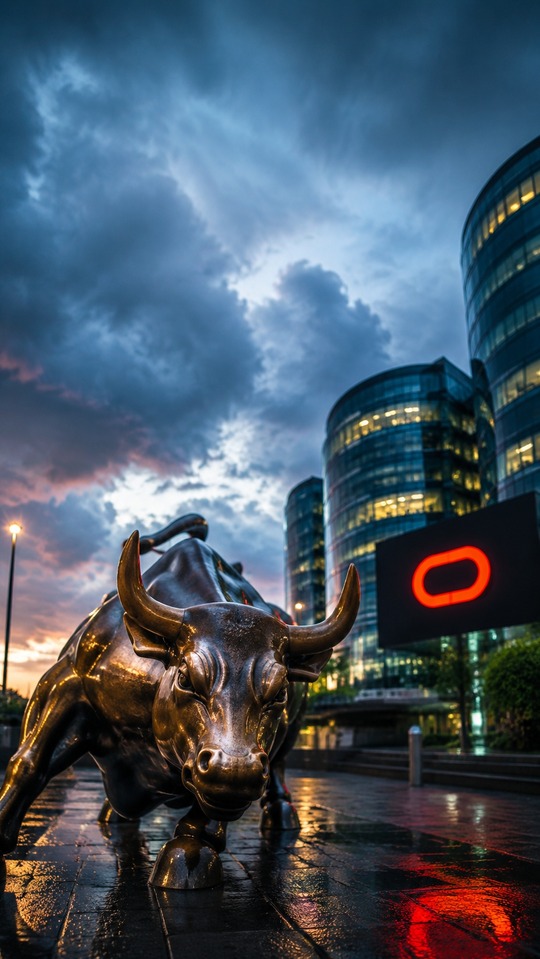 ORCL Stock Bull Market - 4K Phone Background