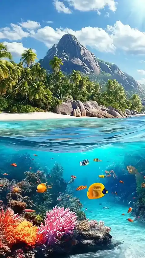 南国の楽園・海底の絶景 - 動く壁紙