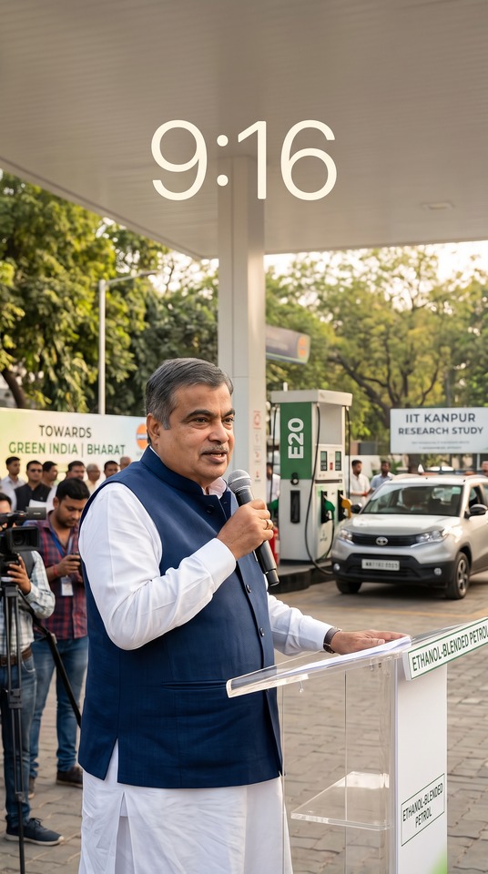 Nitin Gadkari Ethanol Blended Petrol Event - 4K Wallpaper