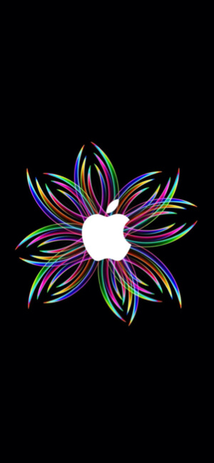 Apple Logo Neon Burst - 4K Handy Wallpaper