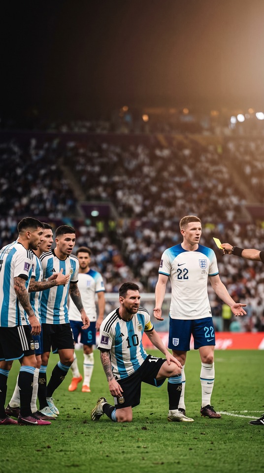 World Cup Results - Messi vs England 4K Football Wallpaper