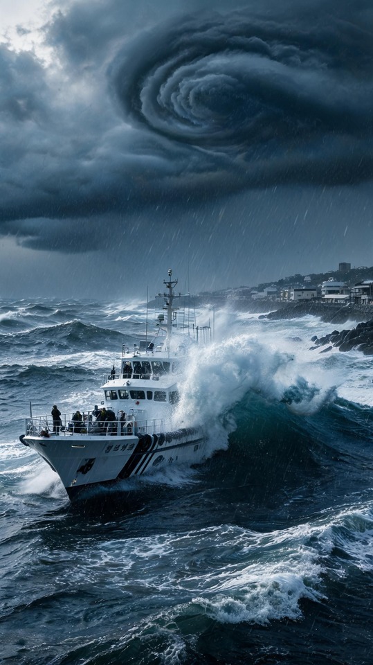 Typhoon Stormy Sea - 4K Wallpaper & Lock Screen