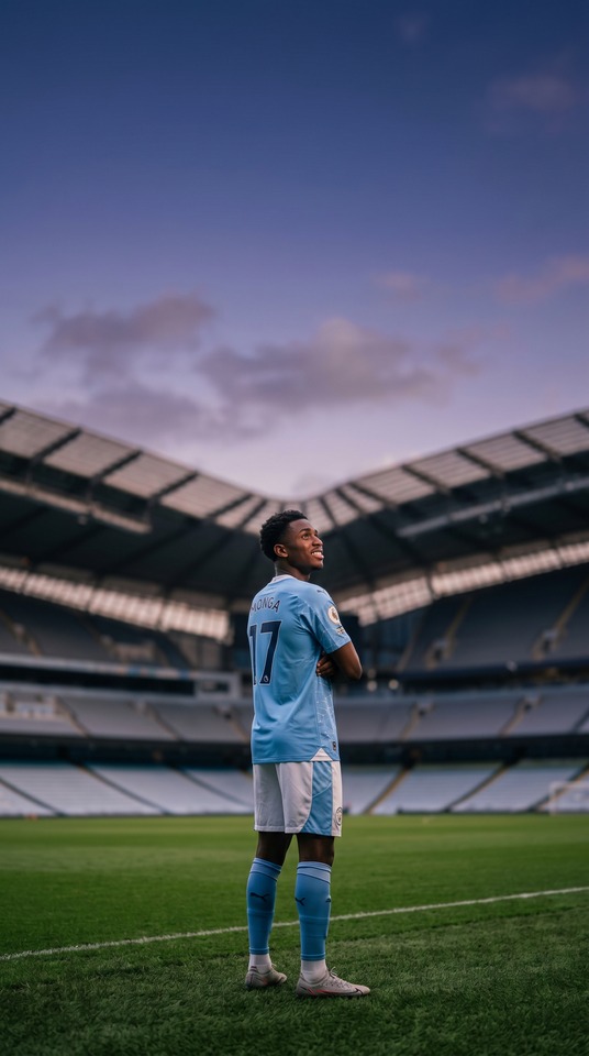 Jeremy Monga Man City Transfer - 4K Phone Background