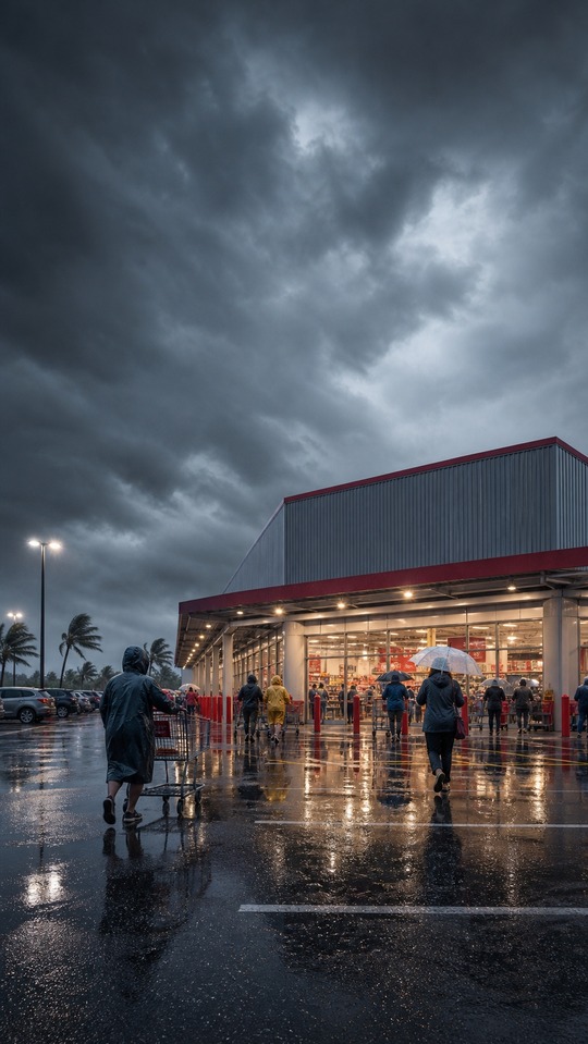 好市多 (Costco) 颱風天雨中場景 - 4K桌布