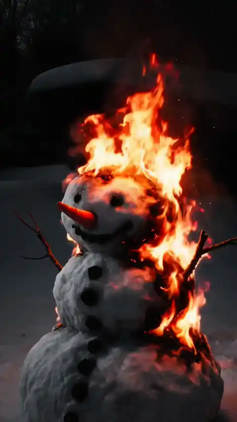 Winter Fire Snowman - Live Wallpaper