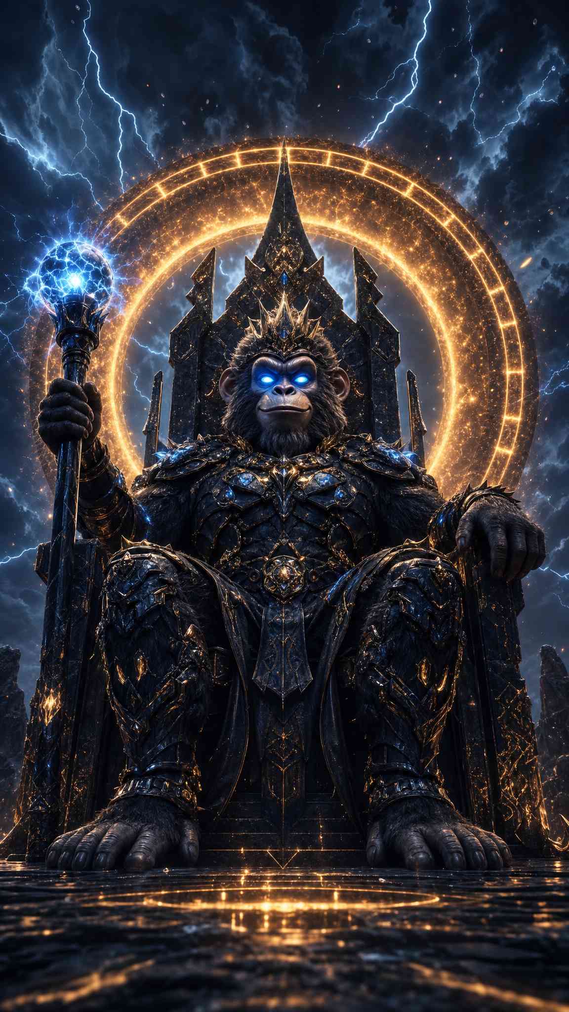 Monkey King Throne - 4K Phone Wallpaper