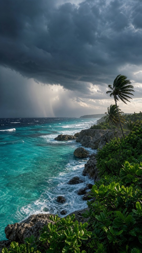 Rota Island Cinematic Stormy Coast - 4K Wallpaper