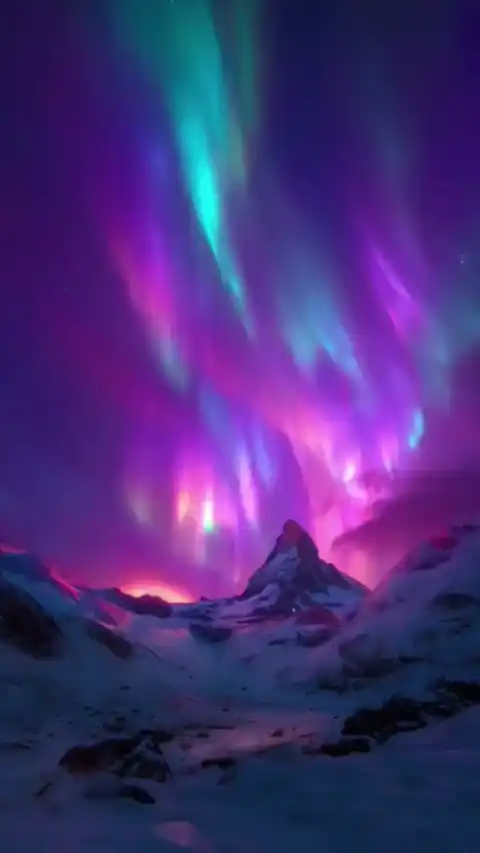 Majestic Aurora Borealis Snowy Mountain Live Wallpaper