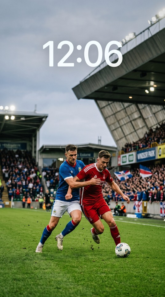 Linfield vs Aberdeen Fußball Action - 4K Wallpaper
