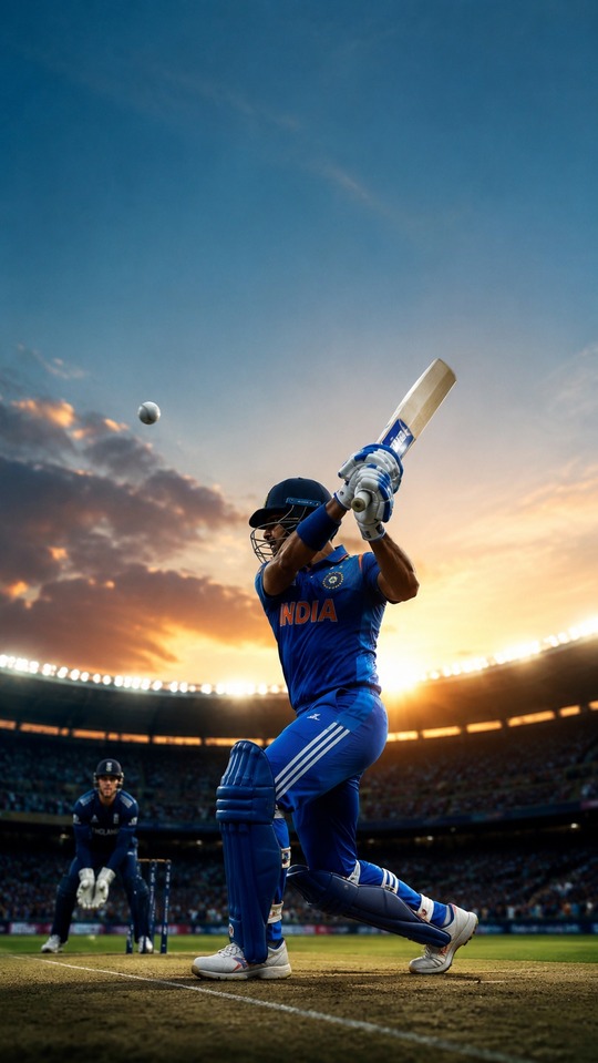 IND vs ENG ODI Cricket Action - 4K Wallpaper