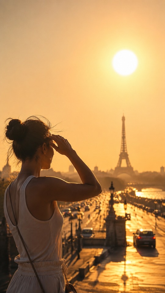 météo demain Paris Sunset - 4K Phone Background