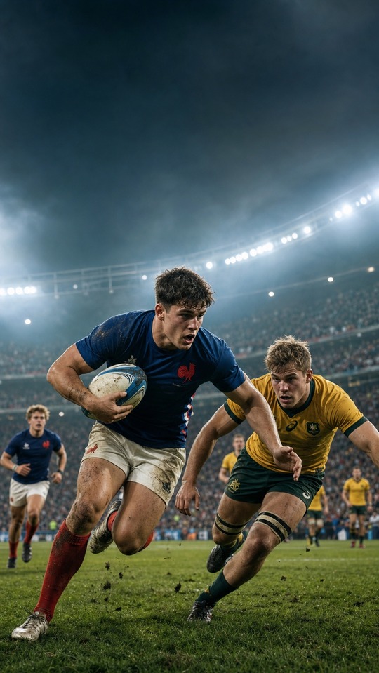 france australie u20 Rugby Action - 4K Wallpaper
