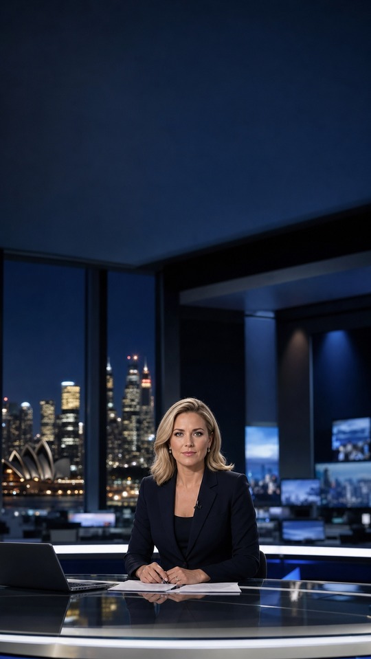 Sky News Australia Studio Background - 4K Phone Wallpaper